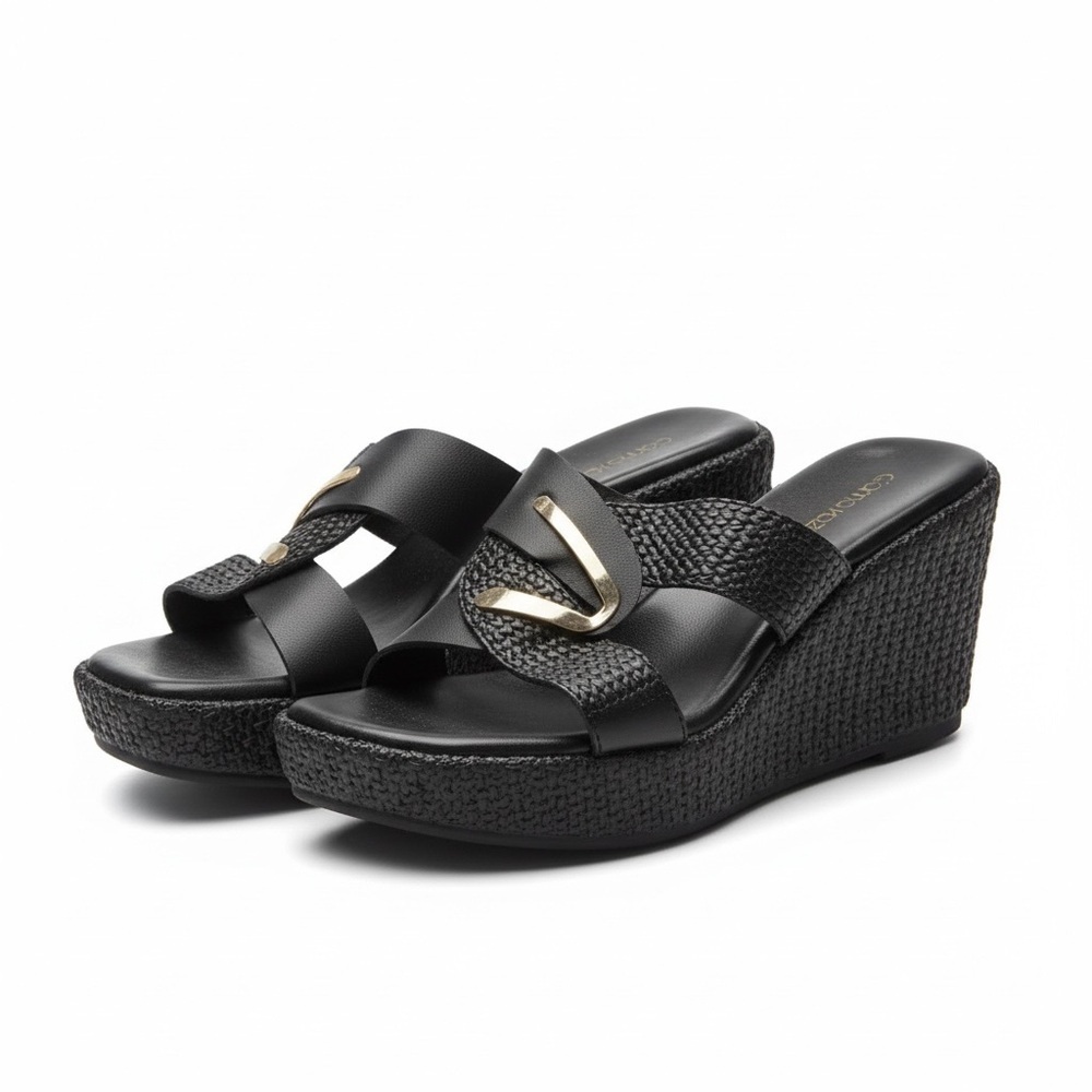 Gianna Kazakou Handmade Greek Black Leather Sandals – Size 40 (Never Worn) - Picture 3 of 8